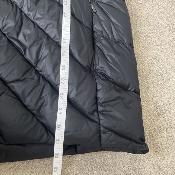 Lands End Down Puffer Parka Womens Large 14-16 Black Long Minimalist Insulated - Picture 4 of 5